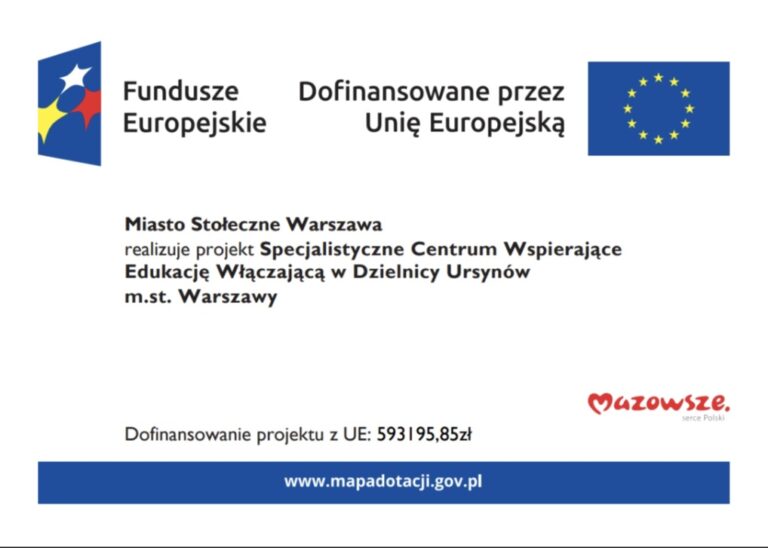 plakat informujący o dofinansowaniu przez UE